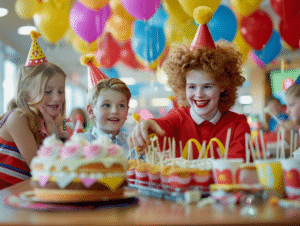 Enfants s'amusant lors d'une fête d'anniversaire au McDonald's