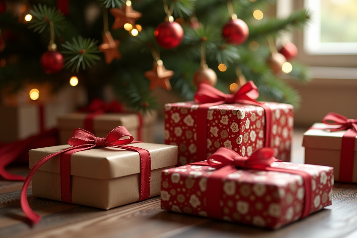 Cadeaux de jeux de société sous le sapin de Noël