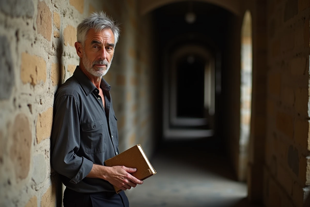 Dominique Pinon en coulisses d'un théâtre français, portrait intimiste évoquant son parcours artistique et familial