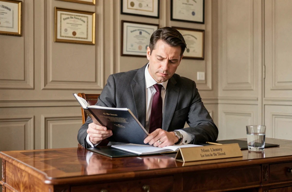 Portrait de Maître Chaubet Jérôme, avocat en droit de la famille et du divorce, à son bureau dans son cabinet