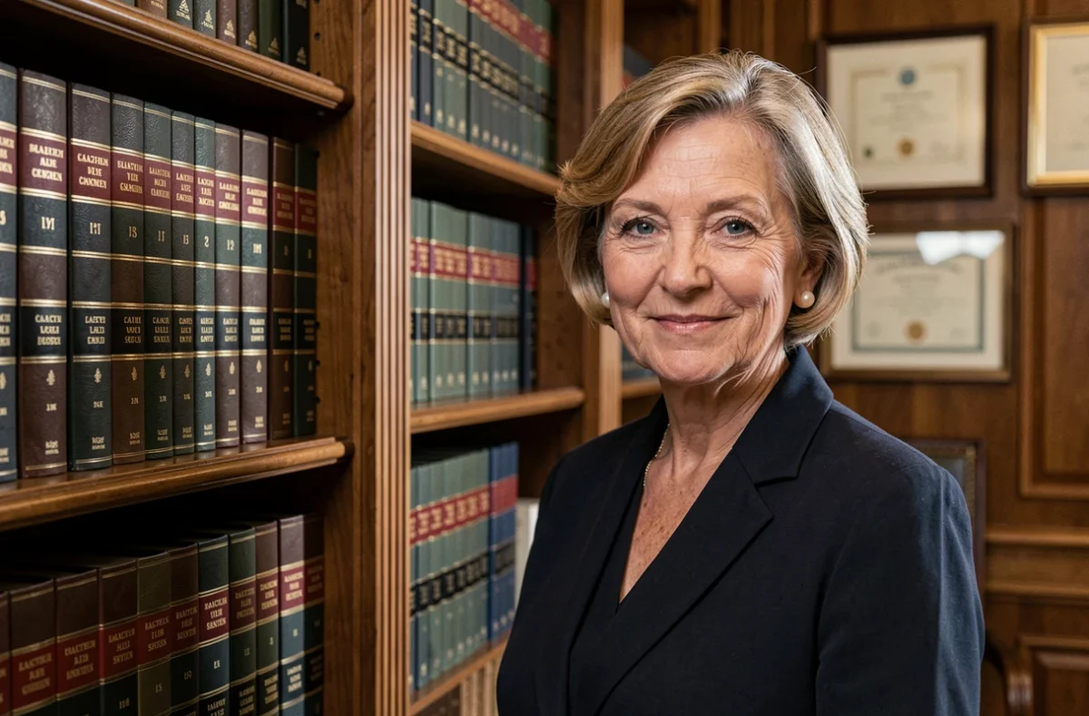 Portrait de Maître Françoise Bertard, avocate expérimentée en divorce, dans son cabinet traditionnel en Occitanie