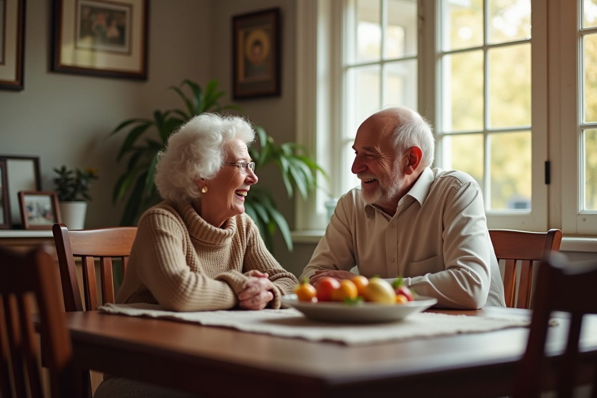 Couple de seniors riant lors d